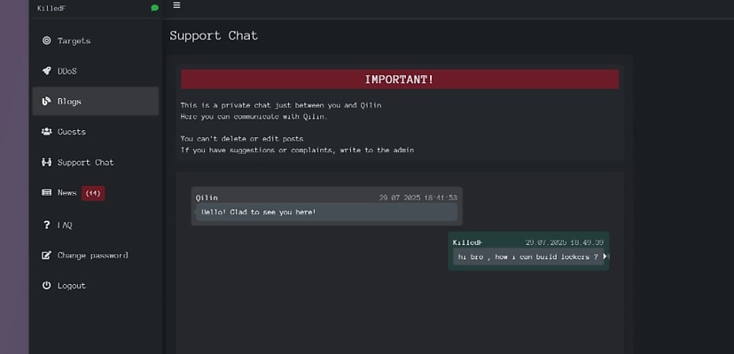 Hacker infighting exposes Qilin ransomware affiliate panel