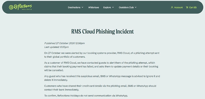 Aussie holiday park operators compromised by RMS Cloud third-party breach