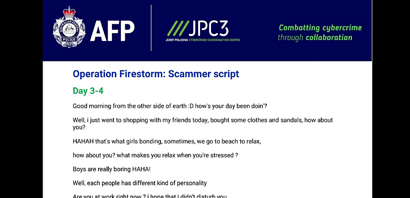 AFP shares romance scam script recovered from Philippines-based criminal operation