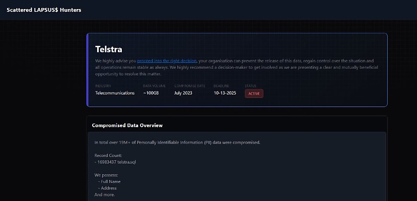 Telstra denies Scattered Lapsus$ Hunters hacking claim
