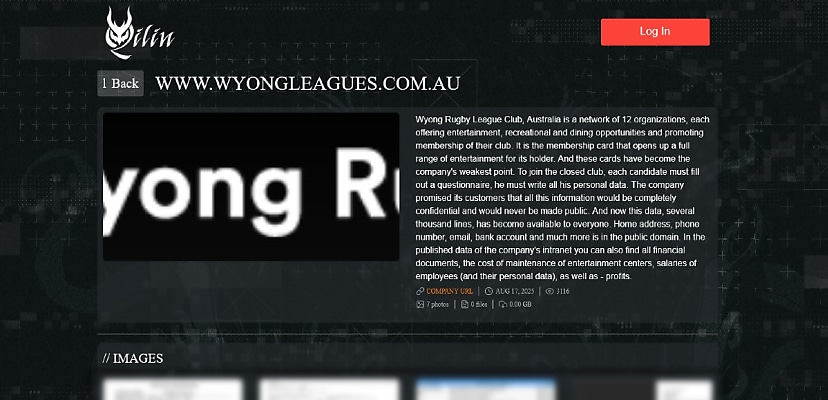 Exclusive: Wyong Rugby League Club listed by Qilin ransomware gang