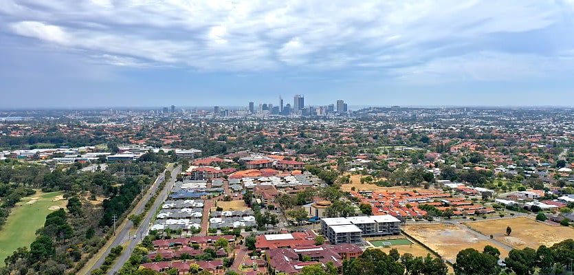 Perth Western Australia aerial shot reb
