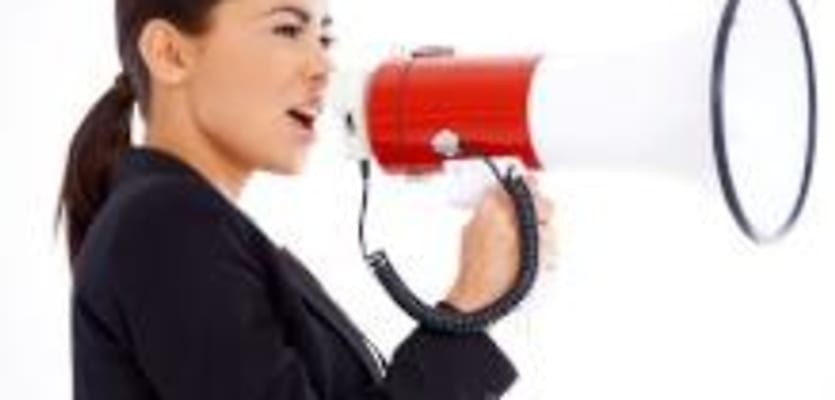 woman with megaphone