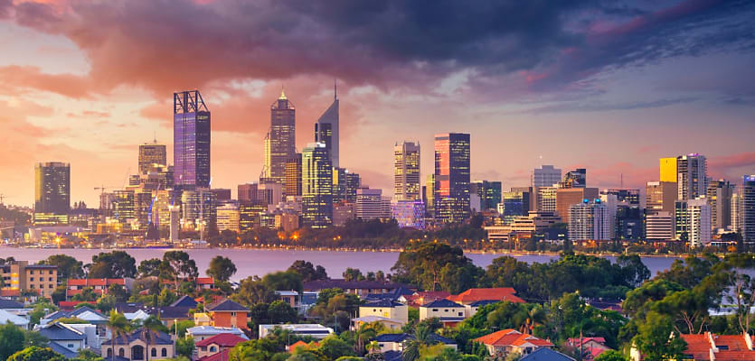 perth skyline cbd twilight reb g6mz00