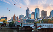 melbourne cbd sunset reb zqgrdk