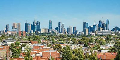 Melbourne aerial CBD suburbs spi