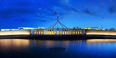 rsz parliament house canberra dusk panorama