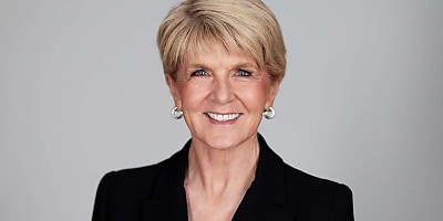 julie bishop ANU ad at kuvobw