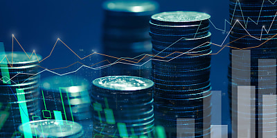 finance stocks concept ad at wttouq