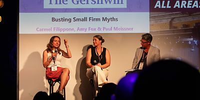 Busting small firm myths panel Carmel Fillippone Amy Fox Paul Meissner wb3cxq
