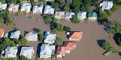 flooded suburbs aerial mb uz6zym