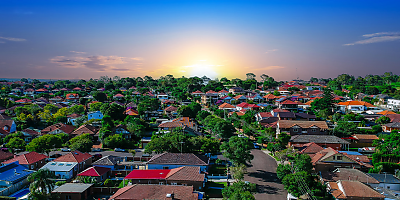 suburbs drone aerial view reb mqzbyk