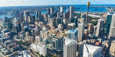 Sydney CBD aerial buildings spi