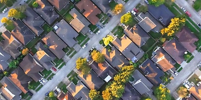 aerial shot suburbs spi