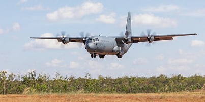 A RAAF C 130J Hercules prepares to land at Mount Bundey Training Area during Exercise Diamond Storm 2022  Defence LAC Sam Price 770x431 vee7fm