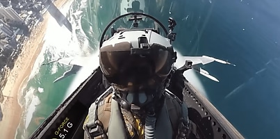 A RAAF Super Hornet flies over the Gold Coast  qqc3gj dxt9wr