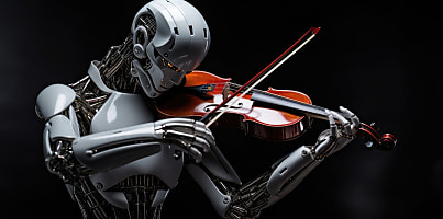 AI robot playing music csc he6rwz