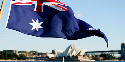 Australian Flag Sydney Harbour