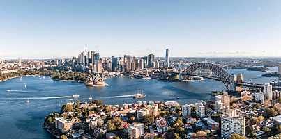 Sydney skyline aerial shot dc ojlzy2