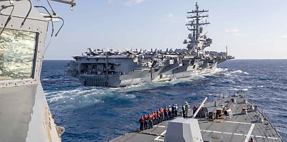 USS Ralph Johnson and Ronald Reagan Philippine Sea dc ly8651