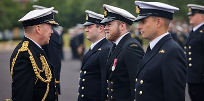 Vice Admiral Martin Connell CBE speaking with Royal Australian Navy dc semwzb