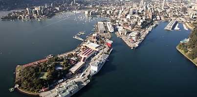southerly aerial of garden island fleet base east dc nt2tjp