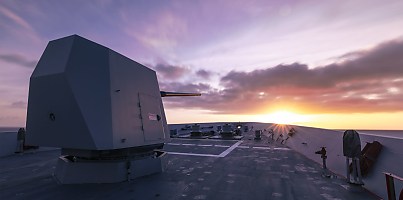 HMAS Brisbane transits through the Gulf of Carpentaria at sunset as it sails north for an East Asia Deployment  Image courtesy Royal Australian Navy uwbpeb