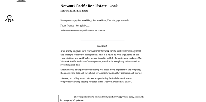 Network Pacific Real Estate hack mbussr