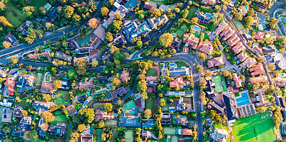 aerial top suburbs point piper reb flqt3x