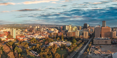 adelaide cbd aerial sunset reb wwo9fv
