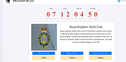 Royal Brighton Yacht Club Medusa ransomware shubiu