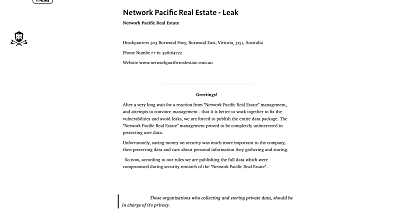 Network Pacific Real Estate hack mbussr