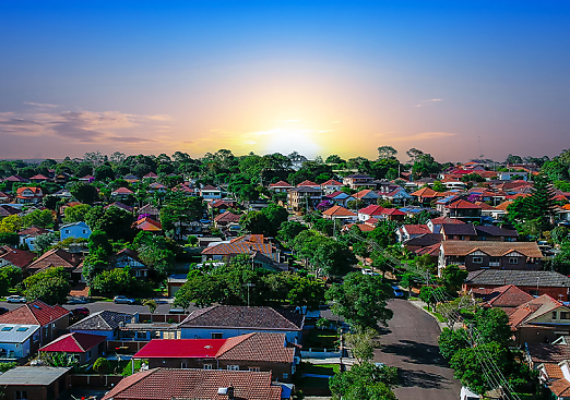 suburbs drone aerial view reb mqzbyk