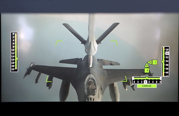 raaf kc  a refuels american fighter