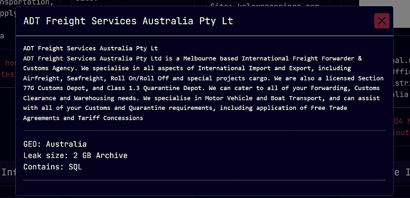 Exclusive: ADT Freight Services listed as alleged victim by Sarcoma ransomware gang
