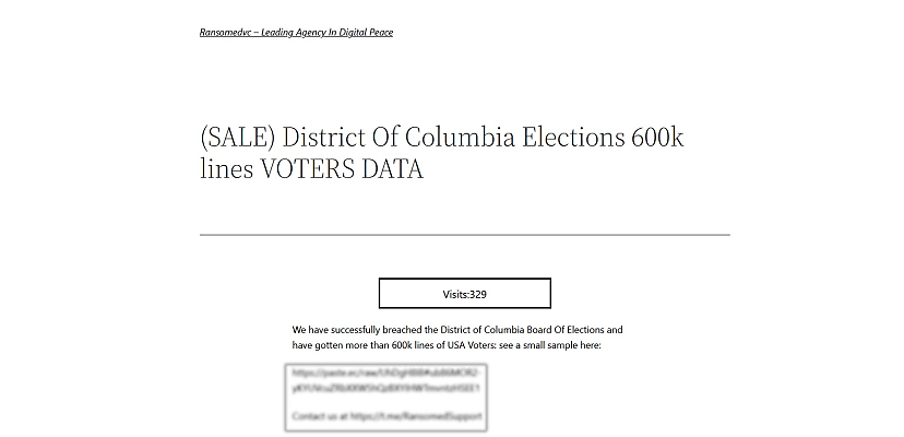 Ransomed.vc hacks US District of Columbia voting records, leaks 600,000 voters’ details