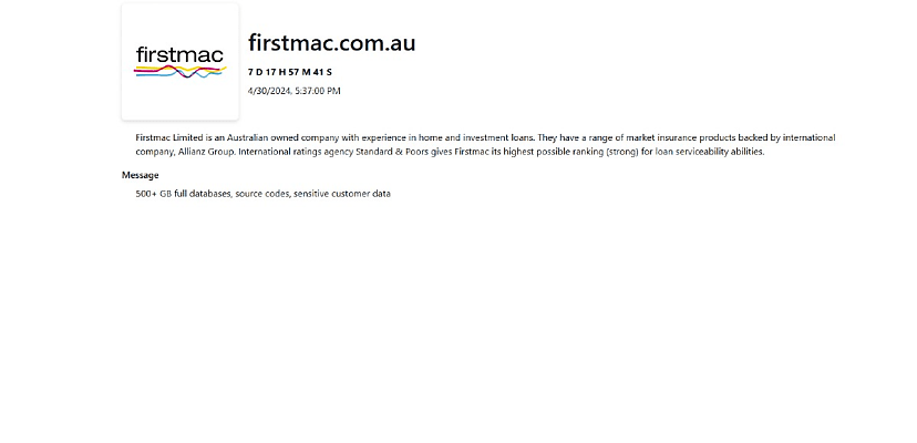 Exclusive: Aussie lender Firstmac falls victim to EMBARGO ransomware gang