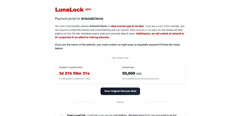 New LunaLock ransomware group emerges with unique extortion tactic