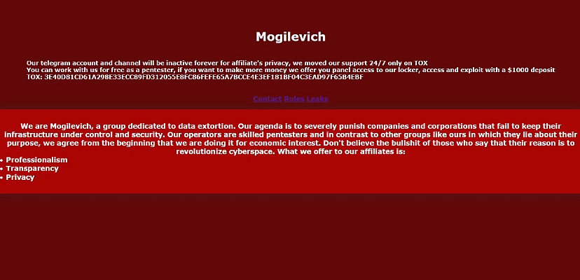 Who is Mogilevich, the newest ransomware gang on the darknet?