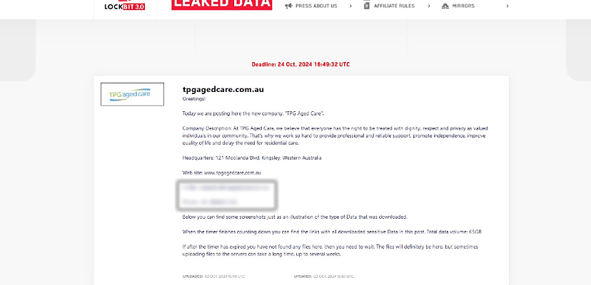 Exclusive: West Australian aged-care provider hit by alleged LockBit ransomware attack