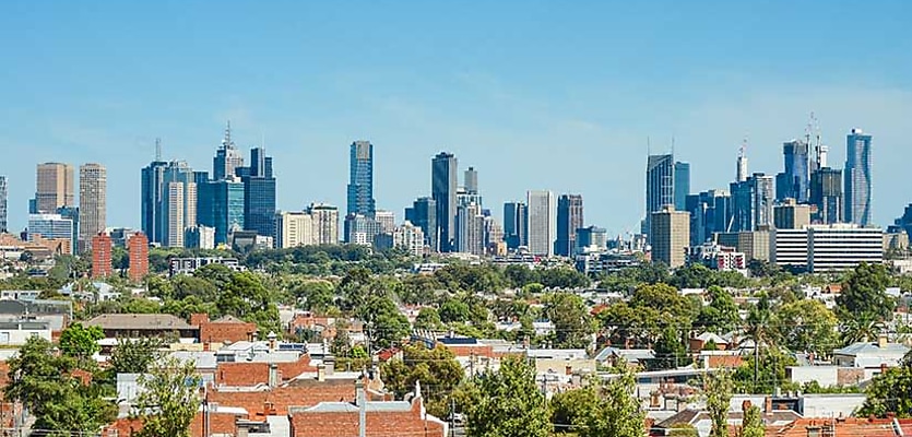 melbourne skyline aerial ne