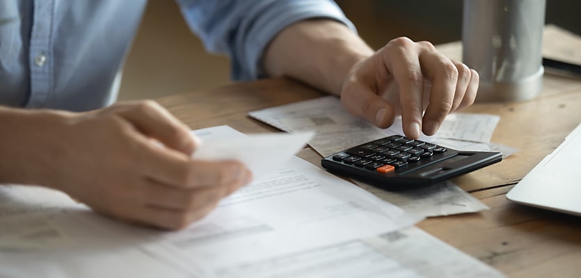 calculator receipts tax return reb uya9cs