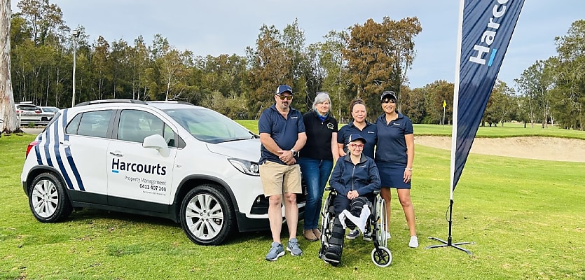 harcourts charity golf day reb nueouc