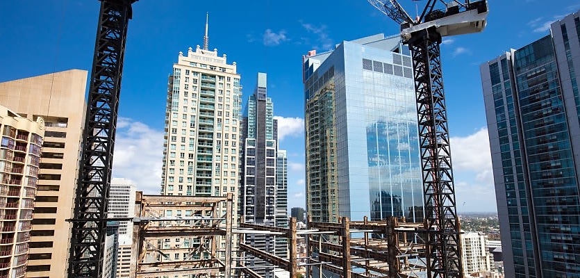 Sydney skyline construction reb