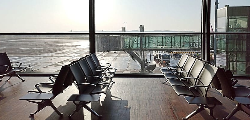 empty airport reb