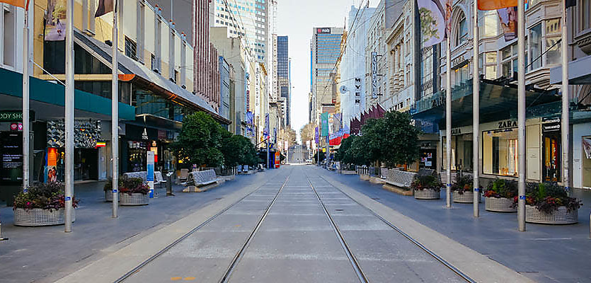 empty street Melbourne reb