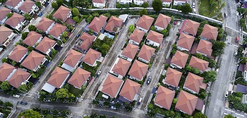 property market suburbs aerial reb