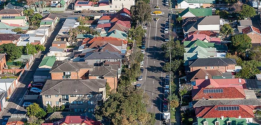 suburban street aerial reb