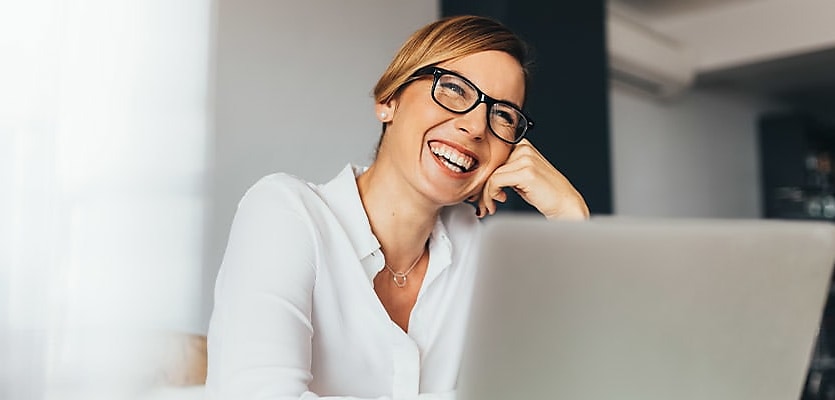 successful smiling woman reb