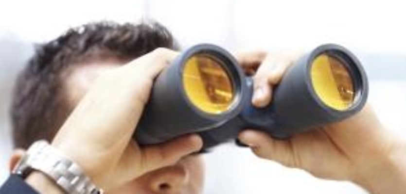 binoculars looking to future